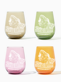 Bridezilla - Tossware × BRIDEMERCH - RESERVE 16oz Stemless Wine Color Series Tritan™ Copolyester Glass Mixed Set - White