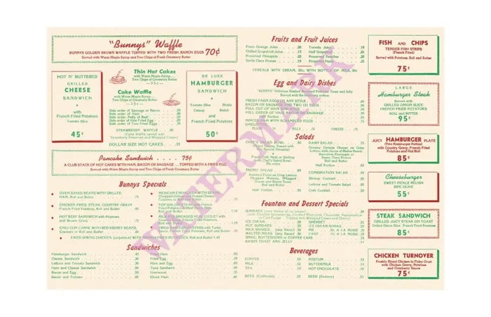 Bunny's Waffle House, San Francisco 1930s