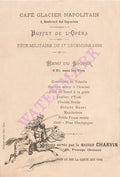 Café Glacier Napolitain, Paris 1892 Menu Art