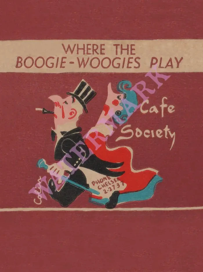 Café Society Boogie Woogies New York 1940s Vintage Americana Menus