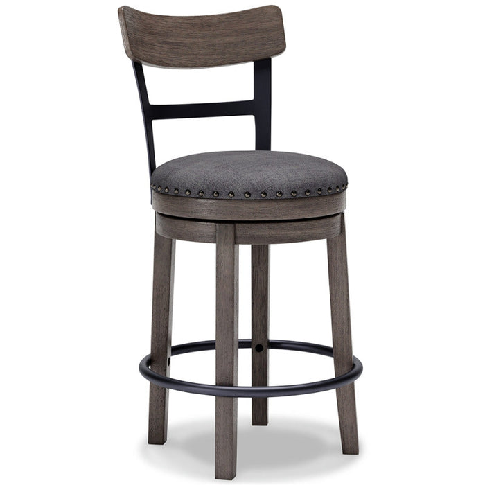 Caitbrook Upholstered C/H Bar Stool in Gray
