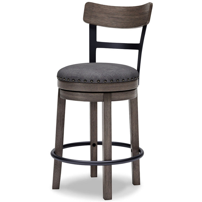 Caitbrook Upholstered C/H Bar Stool in Gray