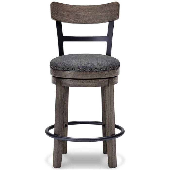 Caitbrook Upholstered C/H Bar Stool in Gray