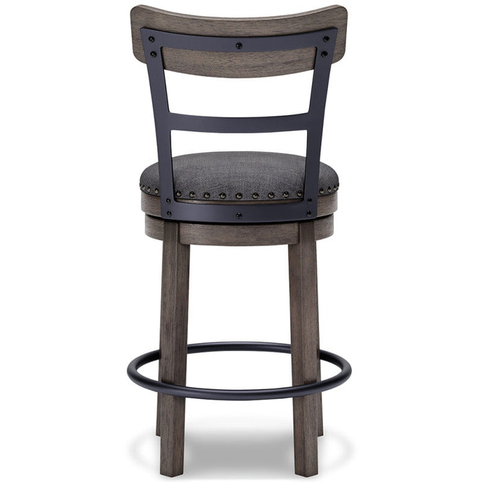 Caitbrook Upholstered C/H Bar Stool in Gray