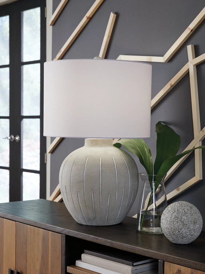Calbert Table Lamp in Warm Gray