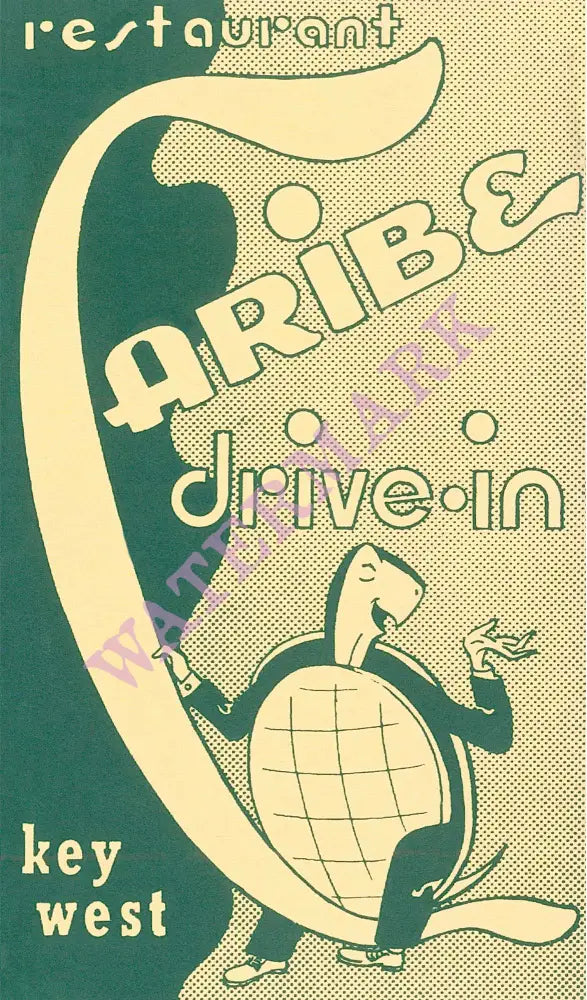 Caribe, Key West, Florida 1950s Menu Art