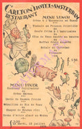 Carlton Hotel, Amsterdam 1938 Menu Art