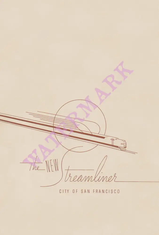 City of San Francisco Streamliner 1938 Menu Art