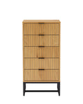 Claro 5-Drawer Chest in Oak/Black