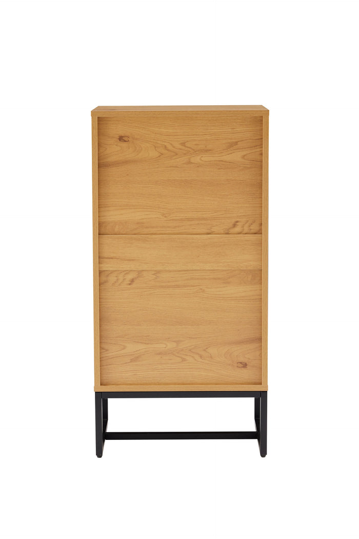 Claro 5-Drawer Chest in Oak/Black