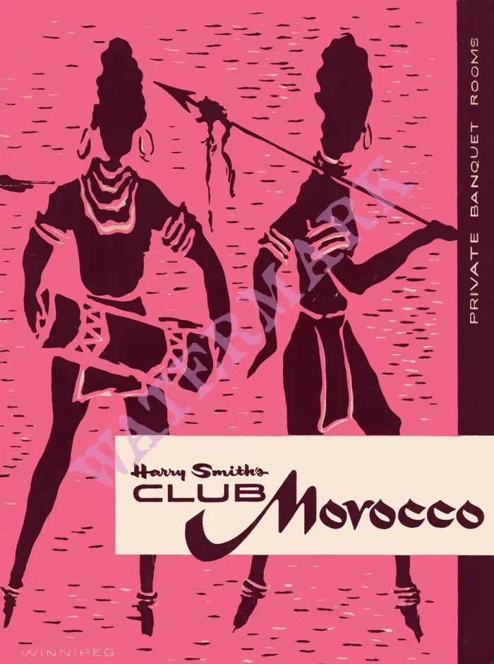 Club Morocco, Winnipeg 1960s Menu Art