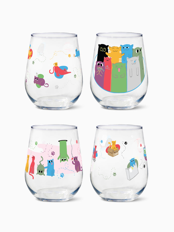 Cool Cats Club - RESERVE 16oz Stemless Wine Tritan™ Copolyester Glass