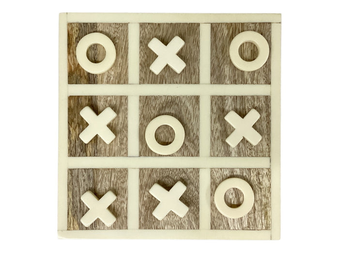 Decor Tic Tac Toe Game #704-45592S - White/Natural