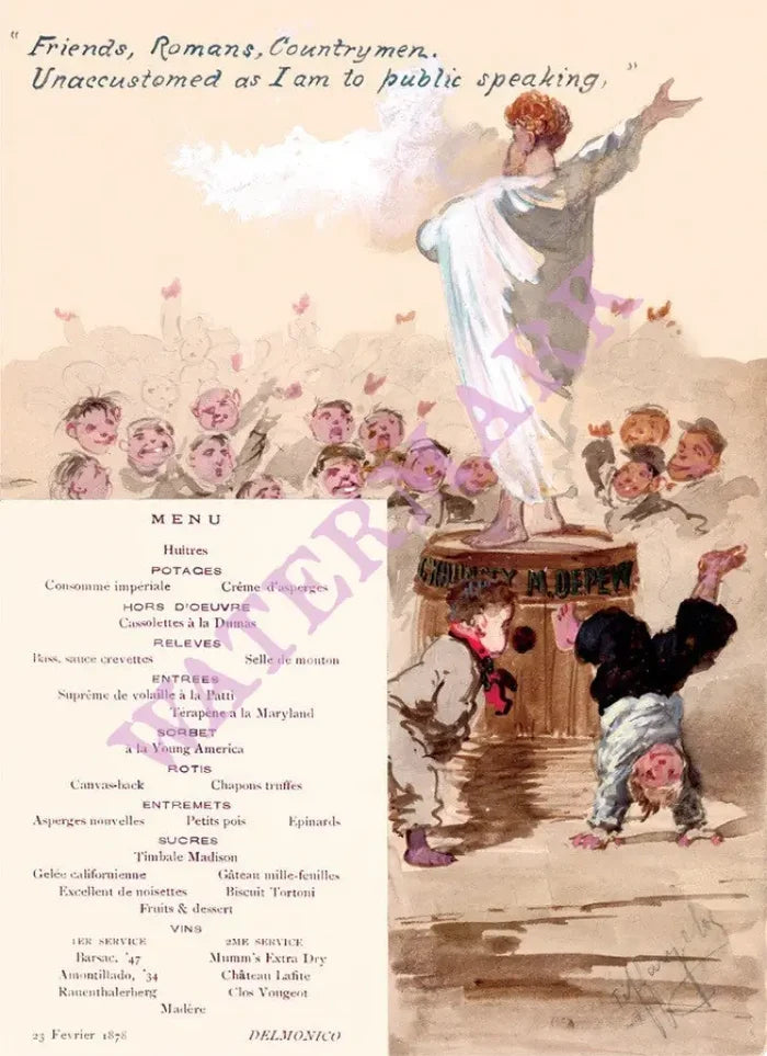 Delmonico's New York 1878 Henry B. Voigt Collection