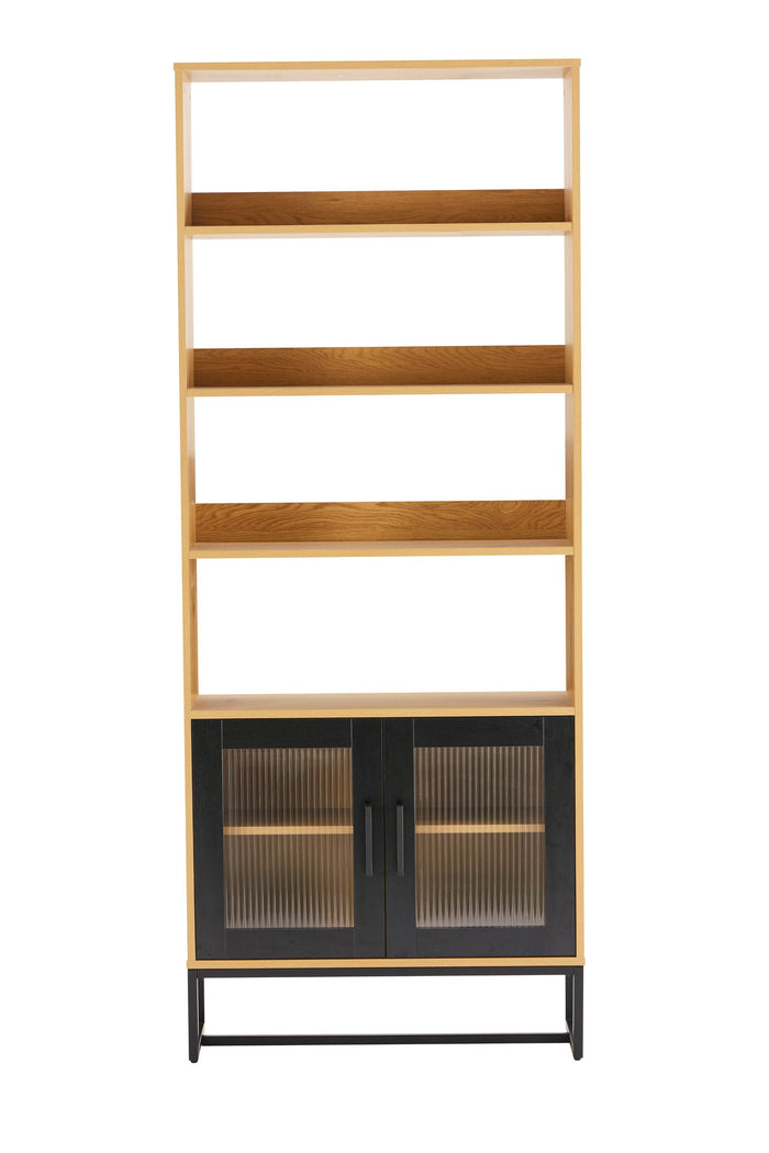 Diana 2 Door Bookshelf in Oak/Black
