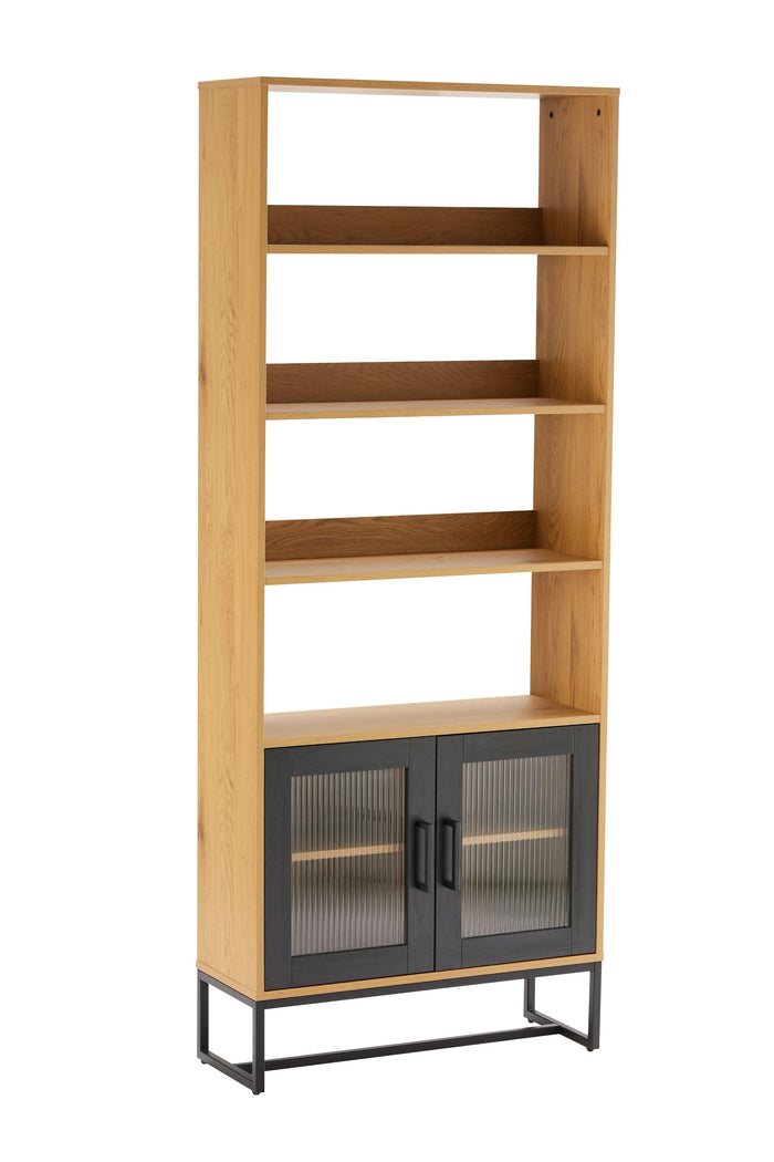 Diana 2 Door Bookshelf in Oak/Black