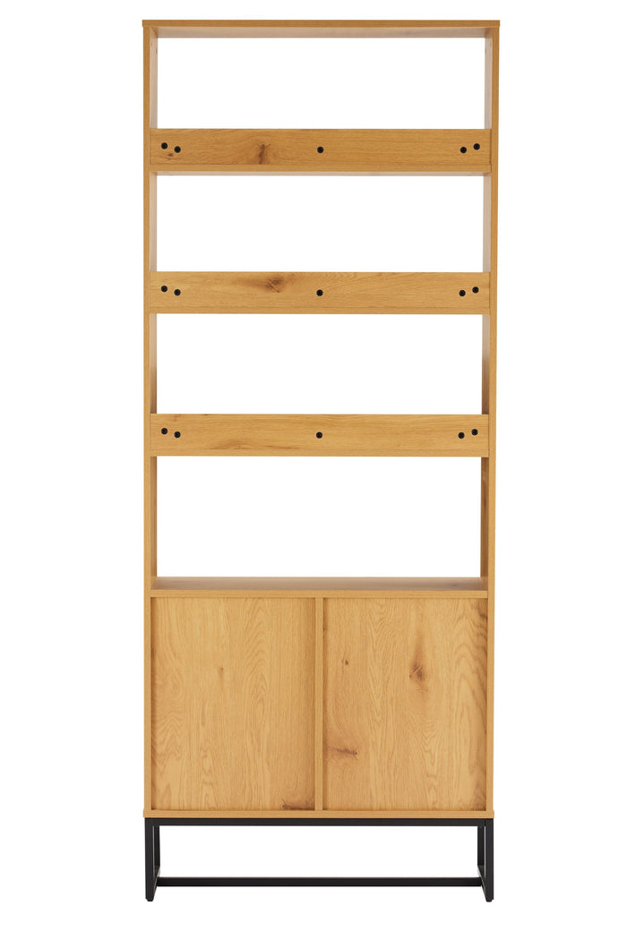Diana 2 Door Bookshelf in Oak/Black