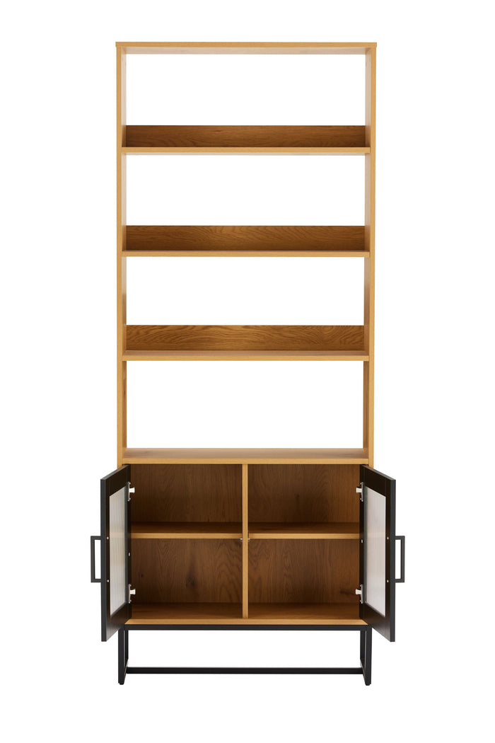 Diana 2 Door Bookshelf in Oak/Black