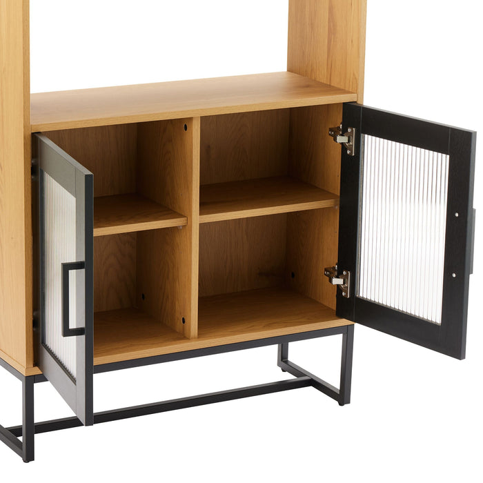 Diana 2 Door Bookshelf in Oak/Black
