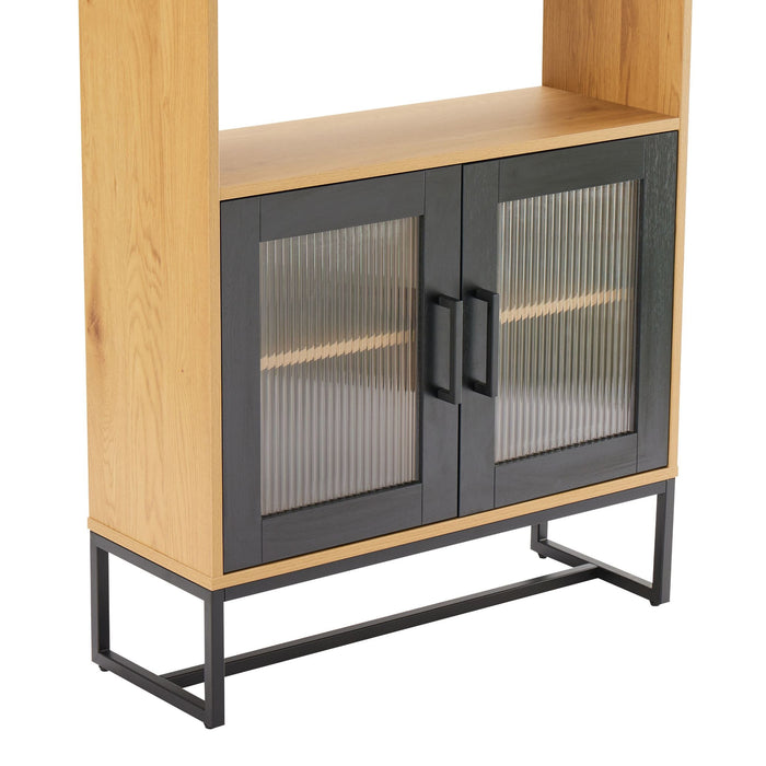 Diana 2 Door Bookshelf in Oak/Black