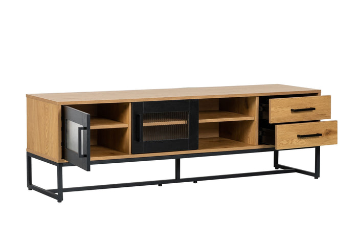 Diana 63" TV Stand in Oak/Black