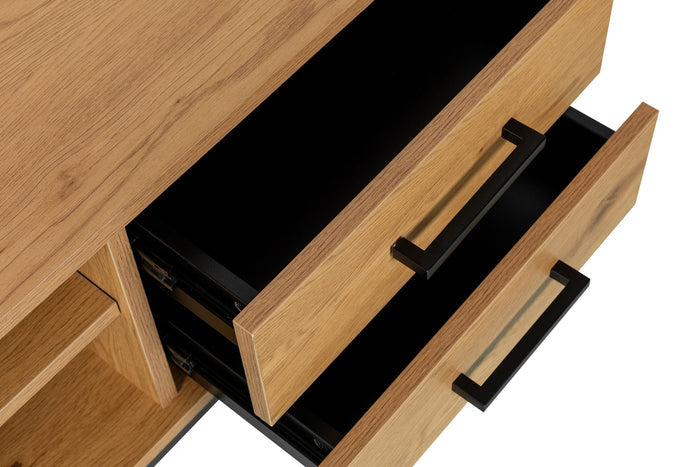 Diana 63" TV Stand in Oak/Black