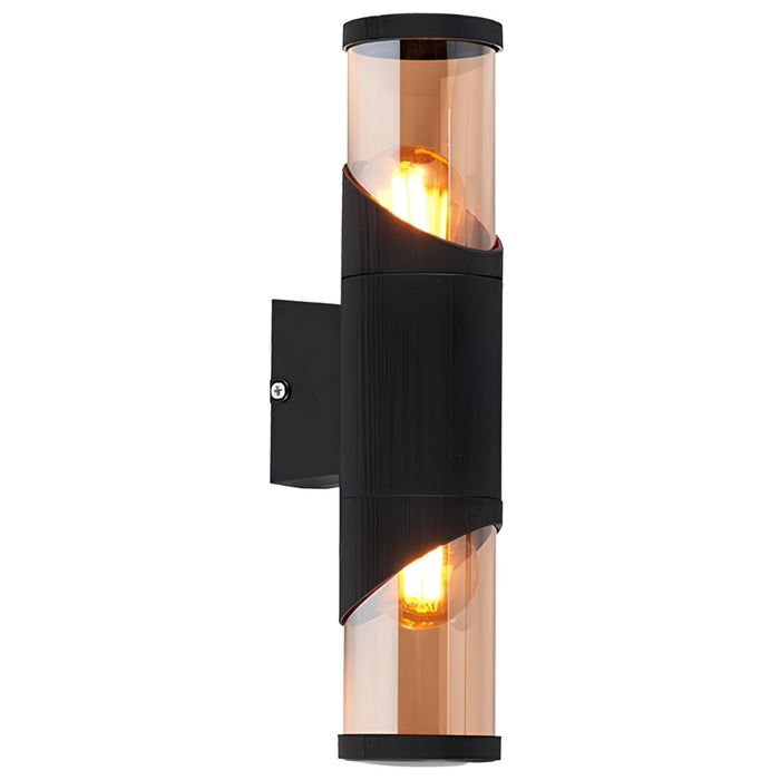 #E-30119 Outdoor 2 Light Wall Light in Black