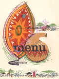 East African Airways, In-Flight Menu, 1970s menu art