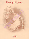 Eastman Hotel, Hot Springs Arkansas 1910 Opening Dinner menu art
