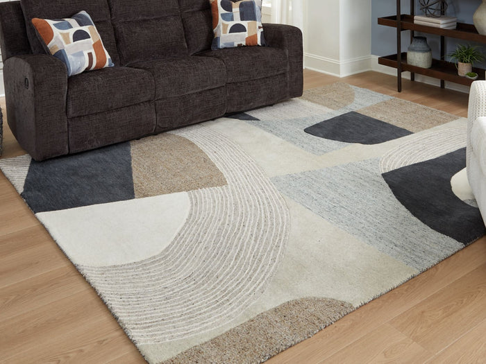 Edrickhill 5' x 7" Medium Rug in Grayish/Teal/Taupe