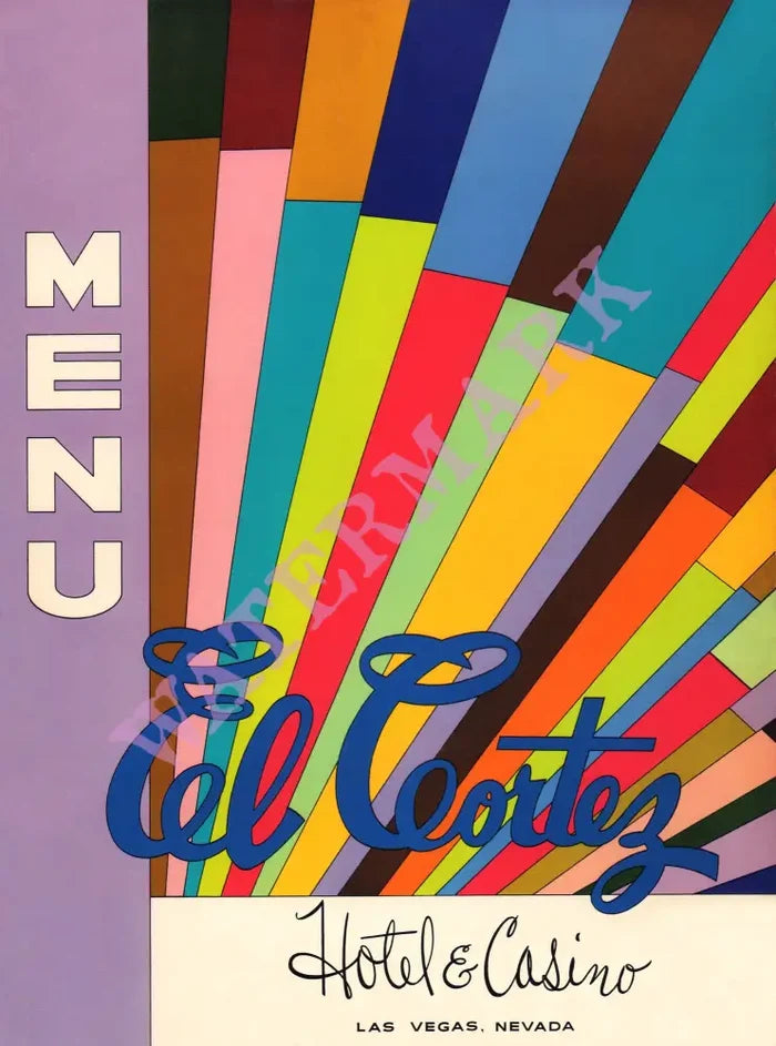 El Cortez, Las Vegas 1976 Menu design