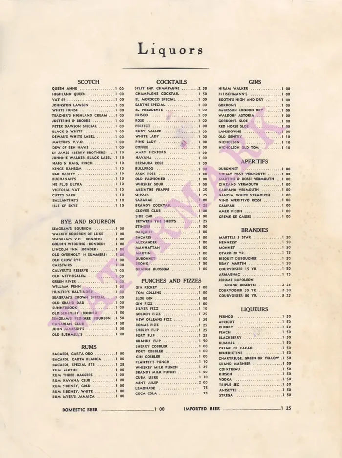 El Morocco New York 1948 Jaro Fabry Menu Art Vintage Americana Menus