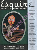 Esquire Restaurant For Men, Penn-Harris Hotel, Harrisburg, PA 1930s Menu Art