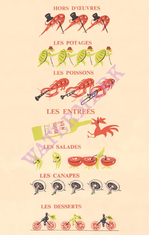 Eve Nightclub Menu Characters. London 1960s