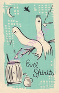 Evil Spirits, Cocktail Story 1950s Napkin Print | Vintage Menu Art