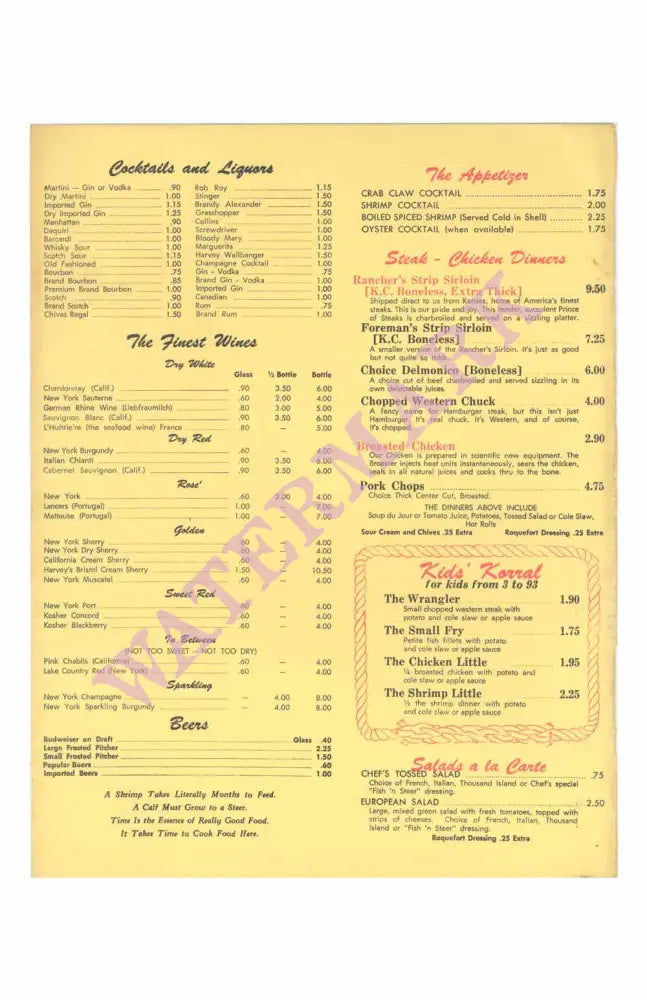 Fish 'N Steer, Charlotte Harbor, Florida 1960s