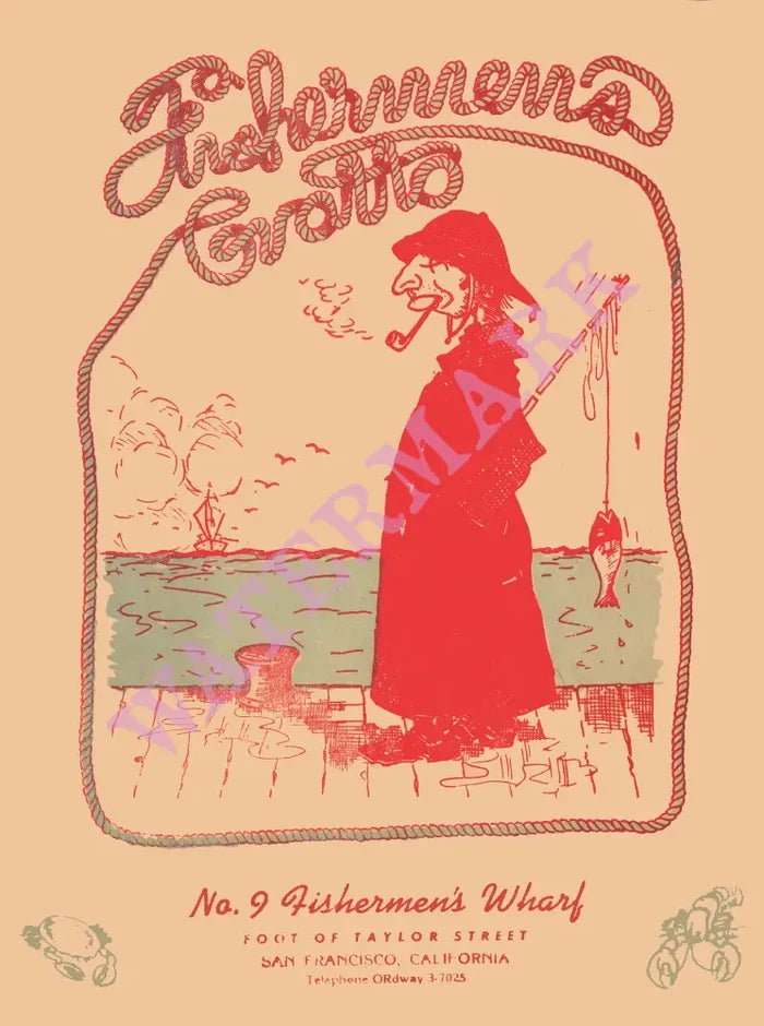 Fisherman's Grotto No. 9, San Francisco 1948 Menu Art