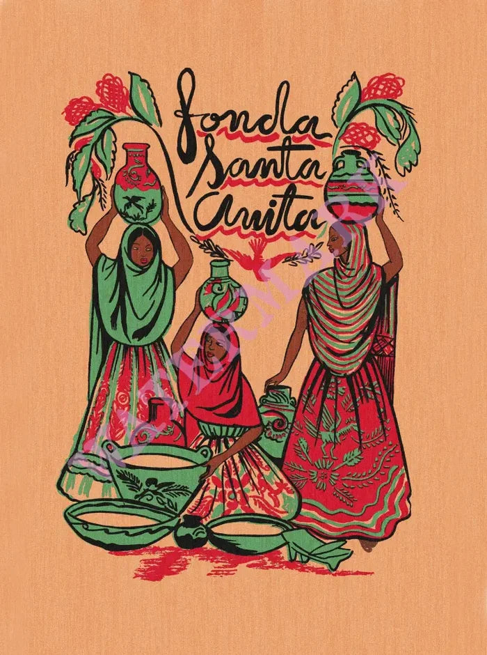 Fonda Santa Anita, Mexico City 1950s Menu Art