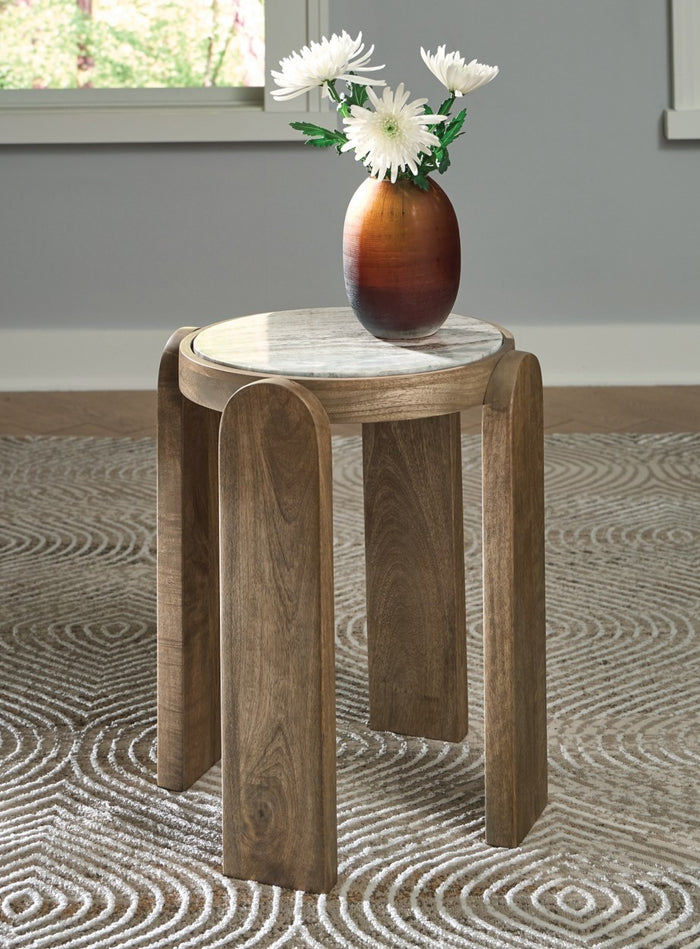 Gavrilley Accent Table in Gray/White/Brown