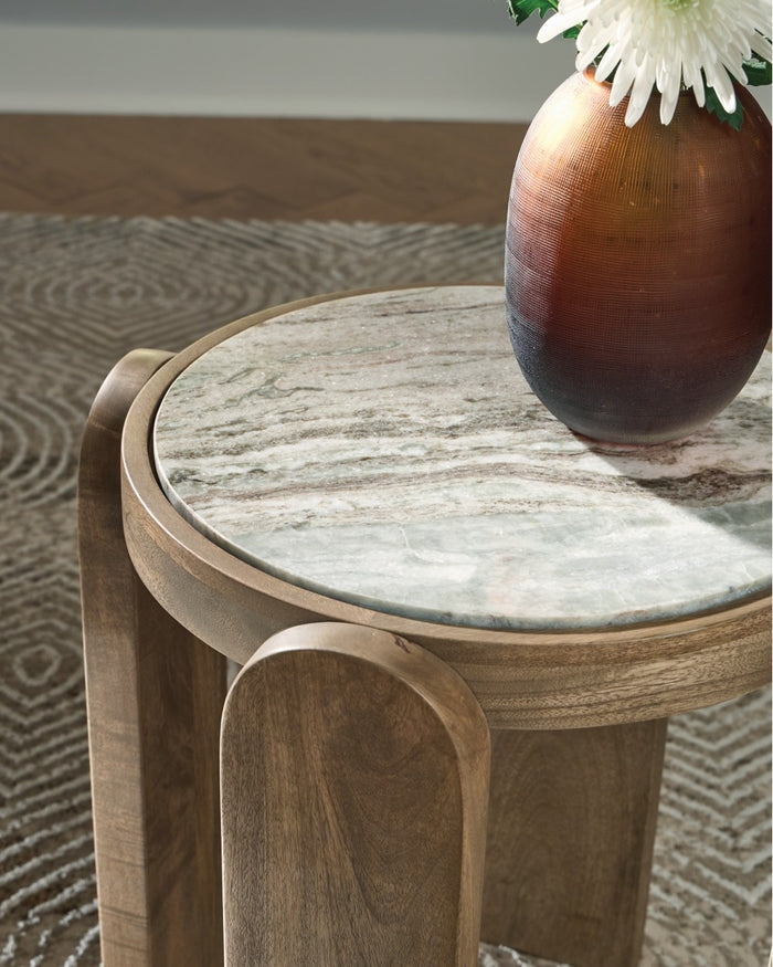 Gavrilley Accent Table in Gray/White/Brown