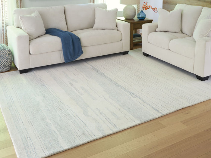 Genemost 5' x 7' Medium Rug in Ivory/Blue
