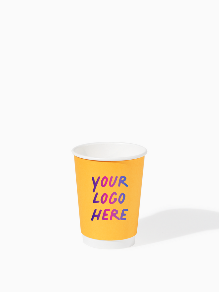 GO 12oz Double Wall Paper Cup Butter Yellow - Bulk - 500/Case
