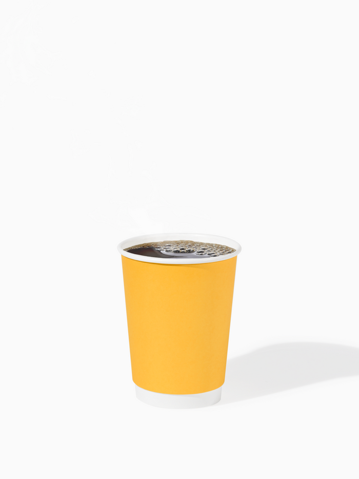 GO 12oz Double Wall Paper Cup Butter Yellow - Bulk - 500/Case