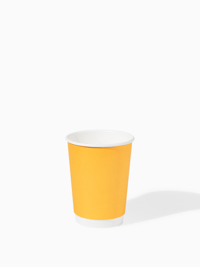 GO 12oz Double Wall Paper Cup Butter Yellow - Bulk - 500/Case