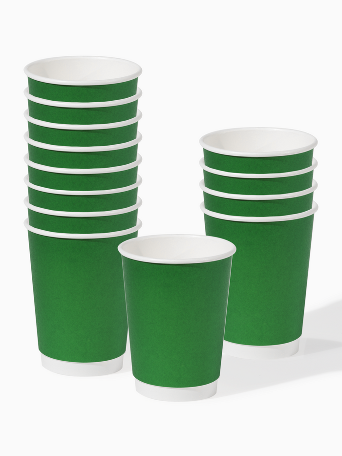 GO 12oz Double Wall Paper Cup Pine Green