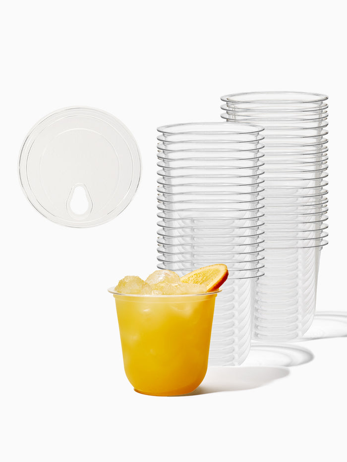 GO 12oz Rounded Bottom PET Arc Cup + Sip Lids Bundle
