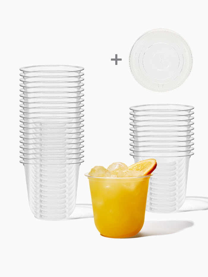 GO 12oz Rounded Bottom PET Arc Cup + Straw Lids Bundle