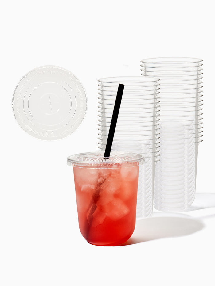 GO 16oz Rounded Bottom PET Arc Cup + Sip Lids Bundle