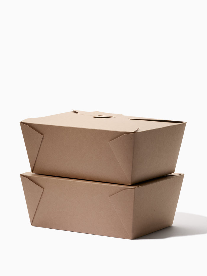 GO 96oz Paper To Go Box PE Liner Kraft - Bulk - 160/Case