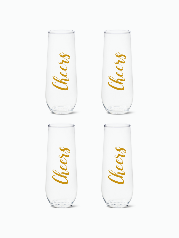 Golden Cheers - RESERVE 9oz Stemless Champagne Tritan™ Copolyester Glass